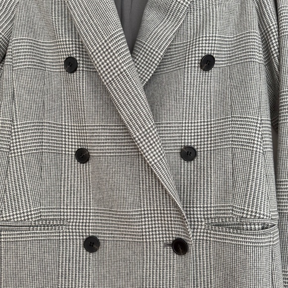 AllSaints Astrid Check Double Breasted Wool Blazer – Size US 4 - Picture 2 of 7